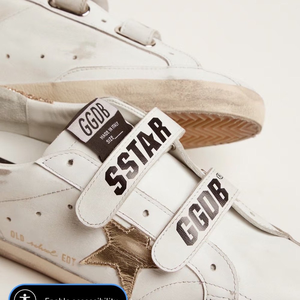 Golden Goose White and Gold Star Sneakers